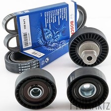 2x BOSCH  Keilrippenriemen Satz + Spannrolle Umlenkrolle für BMW 3er E46 5er E39