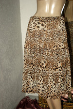 LEO - ROCK Plissee - Rock Midi Crinkle Vintage braun  beige seidig nw  38