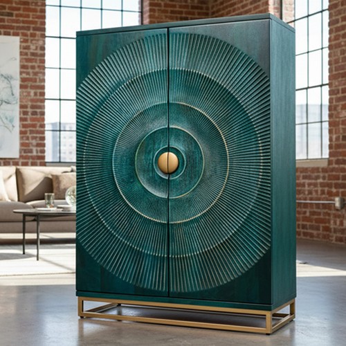 Massiver barschrank golden - barschrank,