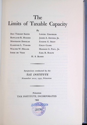 The limits taxable capacity - the,