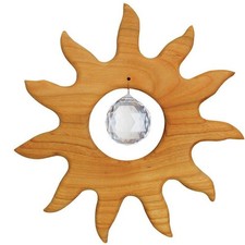 Kristallobjekt "Sonne" Holz