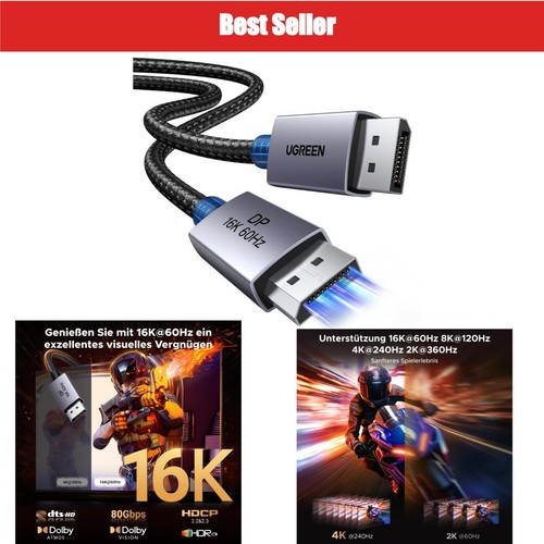 Ugreen displayport kabel 1 - kabel, 2.1