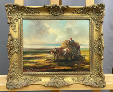 Ölgemälde , Heuwagen "Heimkehr" von F. K. Thauer