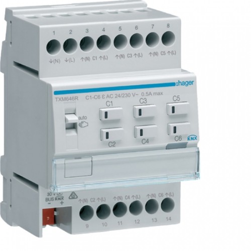 Hager txm646r 6fach - 6fach, knx