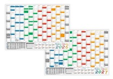 Rainbow Wandkalender DIN A1 2026 + 2027 gerollt Wandplaner Ferien Feiertage