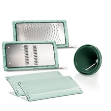 Genius Nicer Dicer Chef Reiben & Spiral-Einsatz 3 Teile Kombi Set Reibe Julienne
