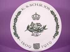 Meissen Porzellan Regimentsteller sächsisches Schützen Regiment Dresden 1919