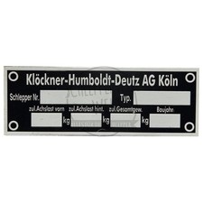 Typenschild passend für