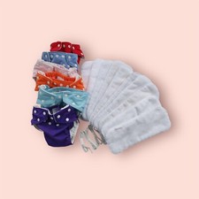 6x FuzziBunz Elite One-Size Stoffwindeln – super erhalten – inkl. 10 Einlagen