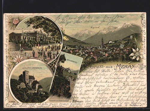Lithographie meran kurhaus - lithographie, u