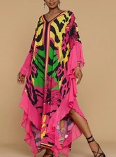 Kleid Tunika Kaftan Rüschen