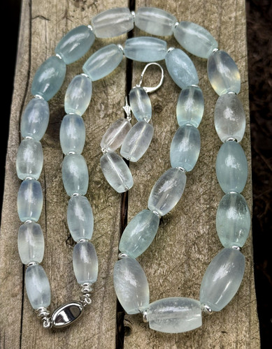 Set kette ohrrnige - kette, aquamarin