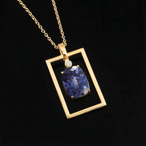 Blauer saphir anhänger - saphir,