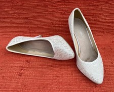 Pumps High Heels weiß Glitzer