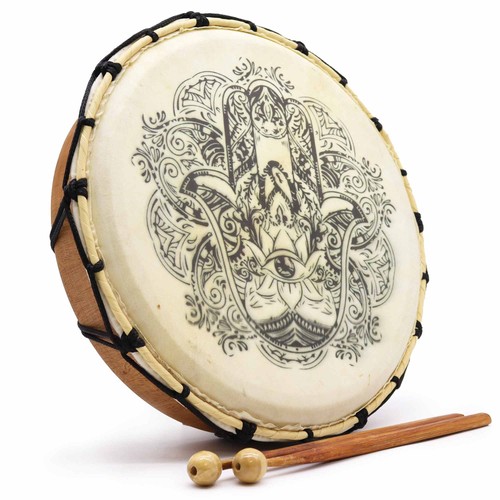 Schamanische hamsa trommel mit - schamanische, hamsa-trommel