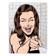 Toilettenschild lachende Frau