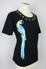 Damen Sommer Oberteil Shirt bstickter Papagei Perlen STORYBOOK KNITS Gr.38,52