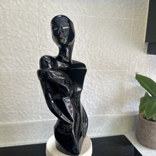 Modernist Art Deco "Lindsey B Balkweil Style" Frau weiblich schwarz Porzellan Büste