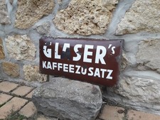 Emailschild,Glaser's Kaffeezusatz um 1920 !!