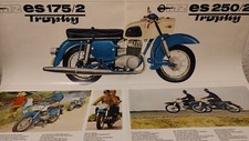 DDR MZ ES 175-250/2 TROPHY WERBE/ REKLAME/ FALT - PROSPEKT VINTAGE OSTALGIE