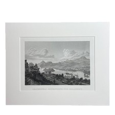 Stahlstich drachenfels - stahlstich,