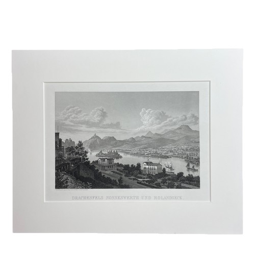 Stahlstich drachenfels - stahlstich,