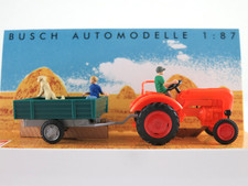 Busch 50052 Allgaier A 111 L mit Einachsanhänger und Figuren 1:87/H0 NEU/OVP