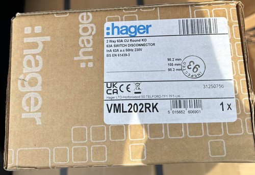 Hager fach 63a metall - 2-fach,