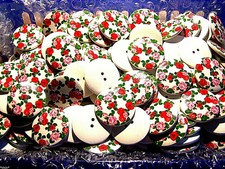 50 Knöpfe 3 cm Rose 2 Löcher