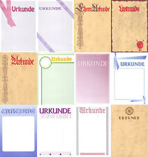 Verschiedene DIN A4 Urkunden