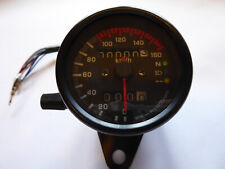 Tachometer Anbau Tacho 160 km/h mit Kontrollleuchten schwarz 60mm (WE1501)