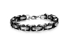 Herren Armband Silber Schwarz