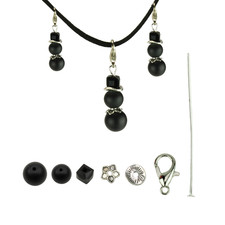 10x Bastelset Schornsteinfeger Anhänger Neujahr Glück Perlenengel Charms Schwarz