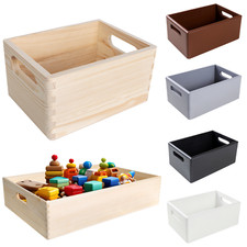 Creative Deco Große Holzkiste Obstkiste | Aufbewahrungbox mit Griffen