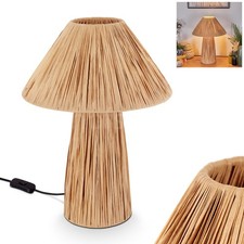 HOFSTEIN Ivrea Tischlampe Wohnzimmer Tischleuchte Metall/Papier Beige/Natur