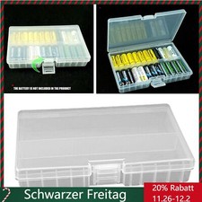 Aufbewahrungsbox Batteriebox klar Akku Box für 48 AAA AA Batterie Kunststoff Box