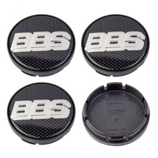 4x BBS Nabendeckel Emblem Felgendeckel 56mm silber/carbon 0924281 10023598