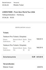 2 Tickets Linkin Park - From Zero World Tour Hamburg 01.06.26 Sitzplätze Bl. 11A