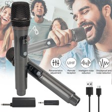 2025 Neue Wireless Mikrofon Kabellos Systemverbund Mikrofone Karaoke Receiver x2