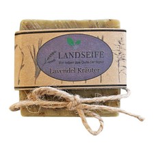 Lavendel-Kräuter-Seife, Landseife Naturkosmetik, 100% Bio, handgefertigt & vegan