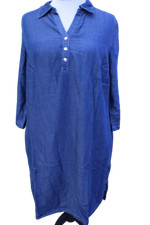 Damen Kleid Blau Jeanskleid