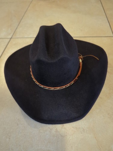Cowboy hut aus filz schwarz - hut,