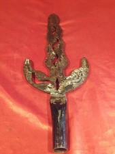 Alte Hellebarde Lanzenaufsatz Speer Metall Mittelalter Deko (5466)