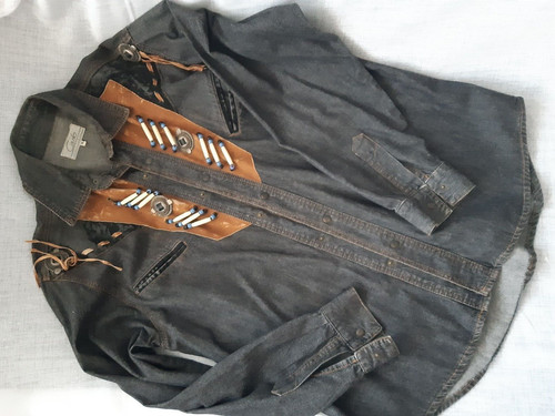 Indianerhemd jeansstoff unisex - indianerhemd-jeansstoff,