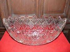 Rarität fast 100 Jahre alte ovale Obstschale Preßglas reich verziert dickwandig