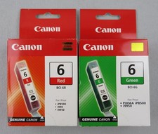 2 OVP Canon BCI-6 BK Rot Grün