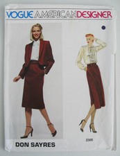 Retro Vintage Schnittmuster Vogue American Designer 2300 Jacke Rock Gr 16