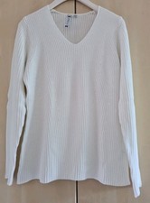 Strickpullover Größe M, Pullover gestrickt mit Muster, Weiß, Bluhmod