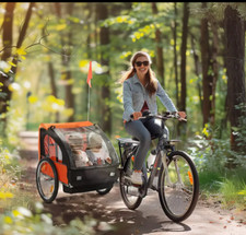 Faltbarer Kinderfahrradanhänger/Kinderwagen/Buggy/Regen UV-Schutz/Doppelsitz/2 Kinder