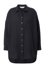 Studio Untold Damen große Größen Musselin Bluse oversized Hemdkragen